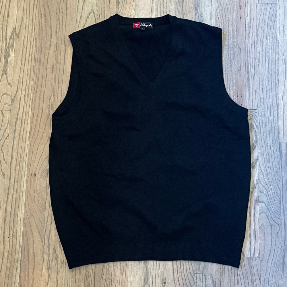 Shephe Mens 100% Cashmere Vest Black L